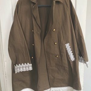 Brown Lace Lined Jacket
